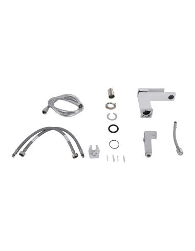 Смеситель для умывальника с гигиеническим душем Qtap Gemini QTGEM272CRW45691 Chrome/White