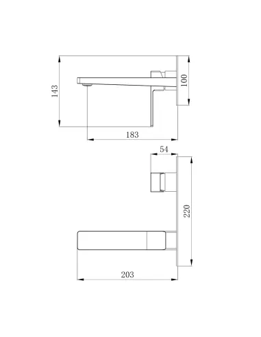 Змішувач для умивальника прихованого монтажу Qtap Gemini QTGEM273BLM45694 Black Matt