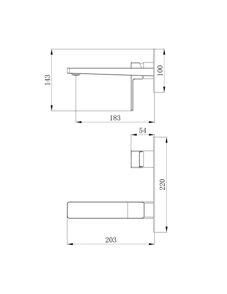 Смеситель для умывальника скрытого монтажа Qtap Gemini QTGEM273BLM45694 Black Matt