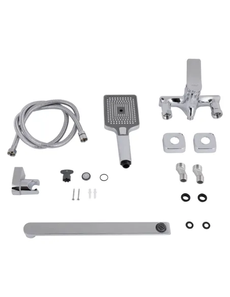 Смеситель для ванны Qtap Presto QTPRE2601CRM45573, с длинным изливом, Chrome с душевым набором