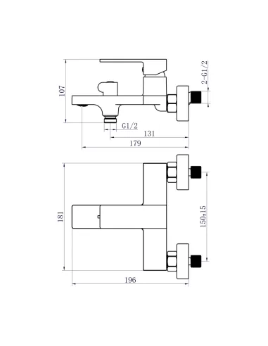 Змішувач для ванни Qtap Gemini QTGEM259CRW45683 Chrome/White із душовим набором