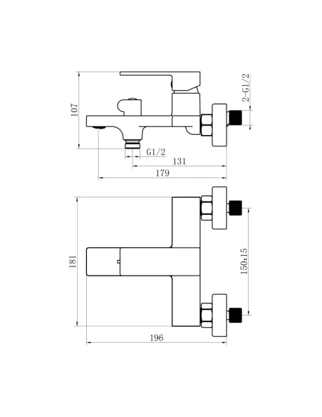 Змішувач для ванни Qtap Gemini QTGEM259CRW45683 Chrome/White із душовим набором