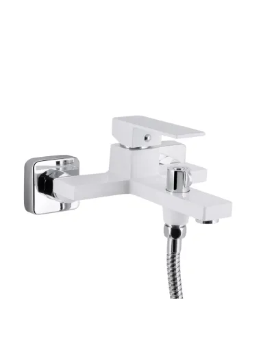 Змішувач для ванни Qtap Gemini QTGEM259CRW45683 Chrome/White із душовим набором