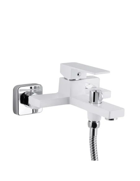 Змішувач для ванни Qtap Gemini QTGEM259CRW45683 Chrome/White із душовим набором