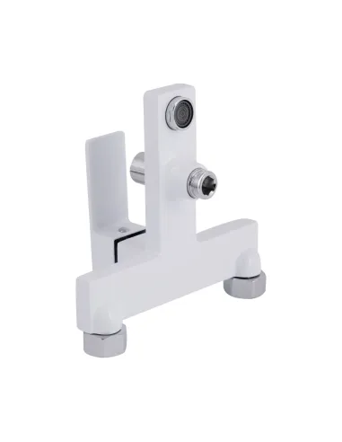 Смеситель для ванны Qtap Gemini QTGEM259CRW45683 Chrome/White с душевым набором