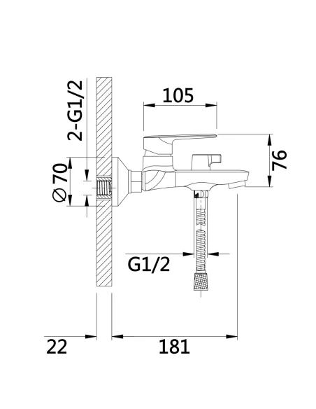 Смеситель для ванны Qtap Leo New QTLEO259CRM45563 Chrome с душевым набором Смеситель для ванны Qtap Leo New QTLEO259CRM45563 Chrome с душевым набором