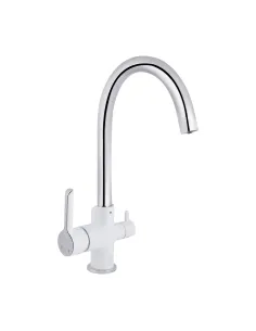 Змішувач для кухні Qtap Grand QTGRA362CRW45668 Chrome/White із підключенням до фільтра