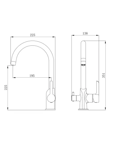 Смеситель для кухни Qtap Grand QTGRA362CRW45668 Chrome/White с подключением к фильтру