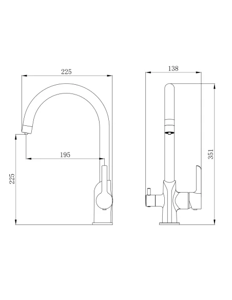 Змішувач для кухні Qtap Grand QTGRA362CRW45668 Chrome/White із підключенням до фільтра