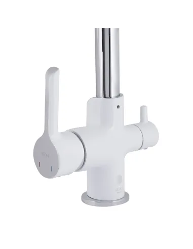 Смеситель для кухни Qtap Grand QTGRA362CRW45668 Chrome/White с подключением к фильтру