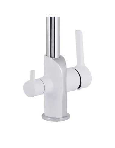 Змішувач для кухні Qtap Grand QTGRA362CRW45668 Chrome/White із підключенням до фільтра