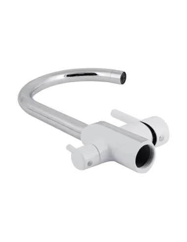 Смеситель для кухни Qtap Grand QTGRA362CRW45668 Chrome/White с подключением к фильтру