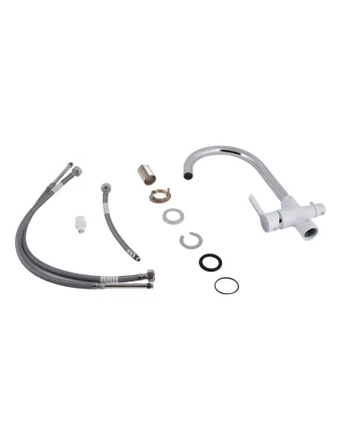 Змішувач для кухні Qtap Grand QTGRA362CRW45668 Chrome/White із підключенням до фільтра