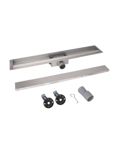 Душовий лінійний трап Qtap Taurus Tile500, сухий затвор, нержавіюча сталь, 500 мм