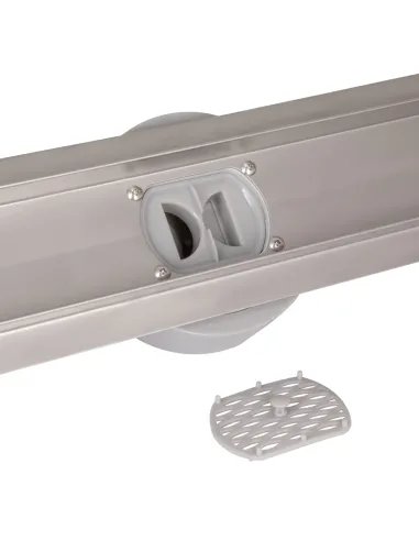 Душовий лінійний трап Qtap Scorpio Tile600, сухий затвор, нержавіюча сталь, 600 мм