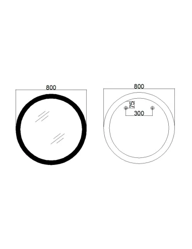 Дзеркало для ванної кімнати Q-Tap Taurus QT2478R807, з LED-підсвічуванням, з антизапотіванням, R800 мм