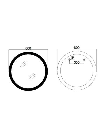 Дзеркало для ванної кімнати Q-Tap Taurus QT2478R807, з LED-підсвічуванням, з антизапотіванням, R800 мм