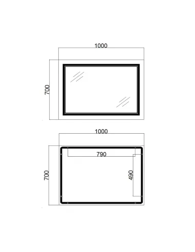 Дзеркало для ванної Q-Tap Cardinal QT0478C10070, з LED-підсвічуванням, з антизапітнінням, 1000х700 мм