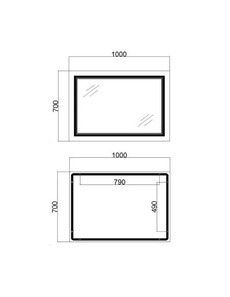 Зеркало для ванной Q-Tap Cardinal QT0478C10070, с LED-подсветкой, с антизапотеванием, 1000х700 мм