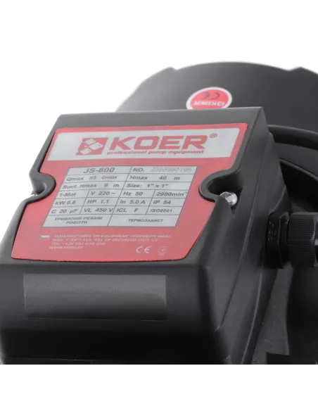 Центробежный поверхностный насос Koer JS-800, 0.8 кВт, нержавеющая сталь