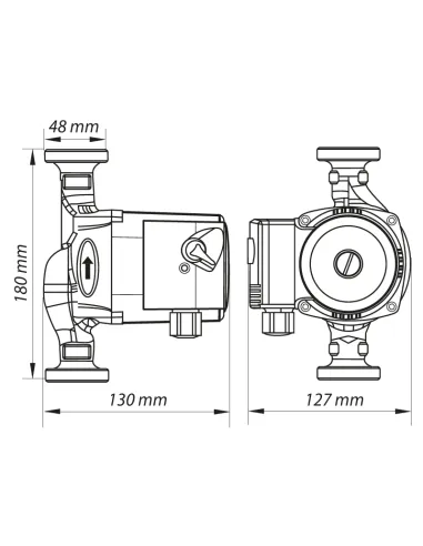 Циркуляційний насос Koer KP.GRS-25/4-180 з гайками