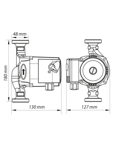 Циркуляционный насос Koer KP.GRS-25/4-180, с гайками