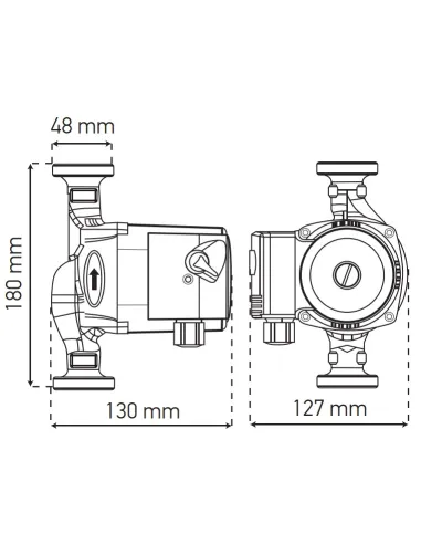 Циркуляційний насос Koer KP.GRS-25/6-180 з гайками