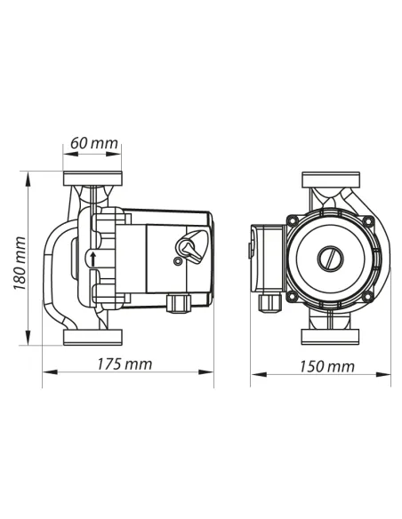 Циркуляционный насос Koer KP.GRS-32/8-180, с гайками