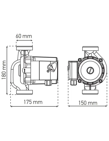 Циркуляционный насос Koer KP.GRS-32/8-180, с гайками