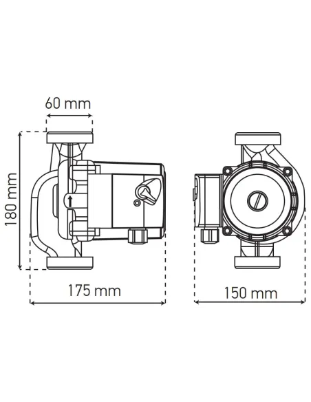Циркуляционный насос Koer KP.GRS-32/8-180, с гайками