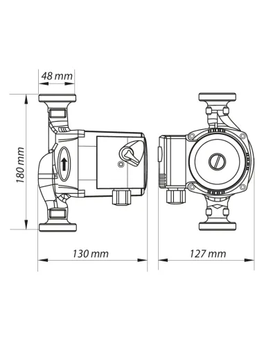 Циркуляційний насос Koer KP.GRS-25/8-2-180 з гайками