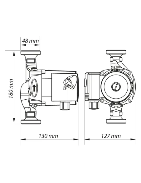 Циркуляційний насос Koer KP.GRS-25/8-2-180 з гайками