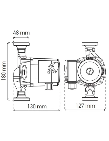 Циркуляційний насос Koer KP.GRS-25/8-2-180 з гайками