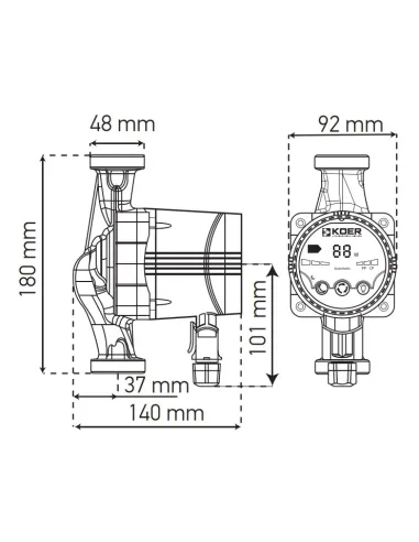 Циркуляционный насос Koer KP.N25/6-180 энергосберегающий