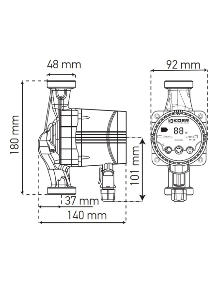 Циркуляційний насос Koer KP.N25/6-180 енергозберігаючий