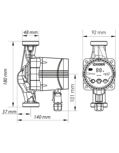 Циркуляционный насос Koer KP.N25/6-180 энергосберегающий
