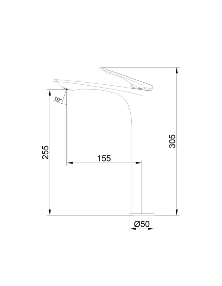 Змішувач для умивальника Qtap Vlasta New QTVLA269GMB45653 Gunmetal Black PVD одноважільний