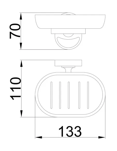Мильниця Frap F1902-1 металева, настінна, хром