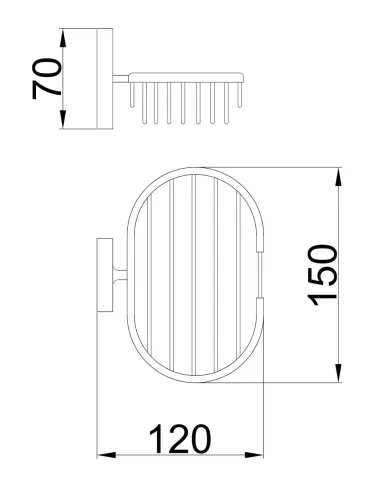 Мильниця Frap F1902-2 металева, настінна, хром