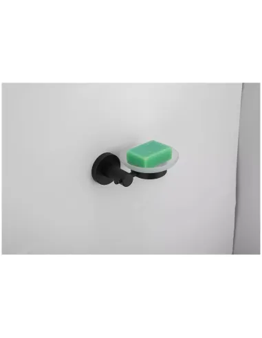 Мильниця Frap F30202 металева, настінна, нержавіюча сталь, чорний