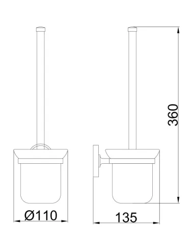 Йоржик для унітазу Frap F1910, настінний, хром
