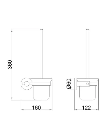 Ершик для унитаза Frap F30210, настенный, нержавеющая сталь, черный