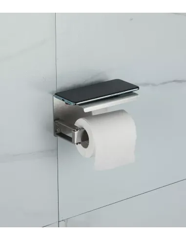 Тримач для туалетного паперу Frap F30403 з поличкою, нержавіюча сталь