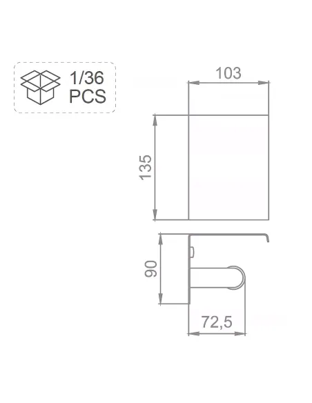 Тримач для туалетного паперу Frap F502-6 з поличкою, чорний