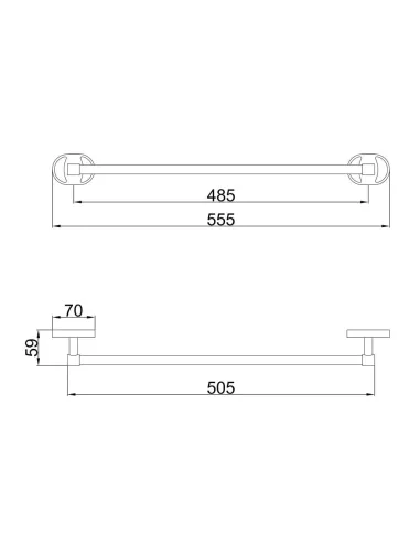 Держатель для полотенец Frap F1901, 550 мм, хром