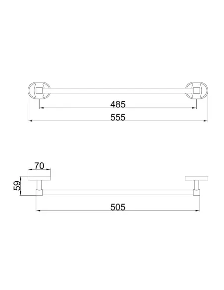 Держатель для полотенец Frap F1901, 550 мм, хром