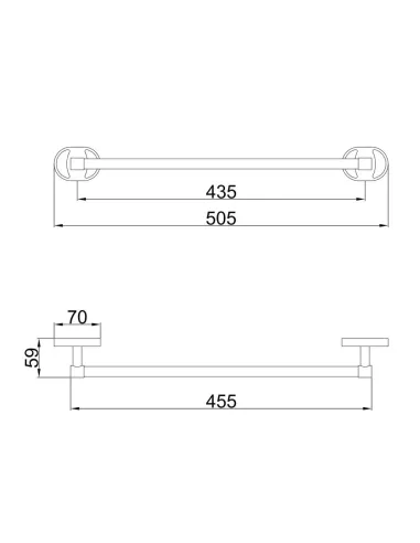 Держатель для полотенец Frap F1901-1, 450 мм, хром
