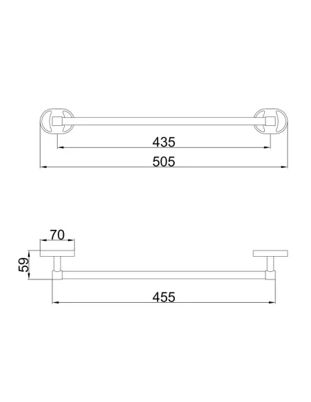 Держатель для полотенец Frap F1901-1, 450 мм, хром