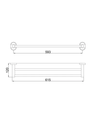 Тримач для рушників Frap F1909, 600 мм, хром