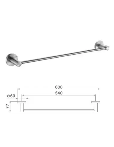 Держатель для полотенец Frap F30101, 600 мм, нержавеющая сталь